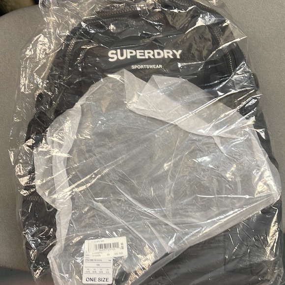 Superdry Mens Mountain Tarp Graphic Backpack Black/Optic - NWT - Picture 6 of 8